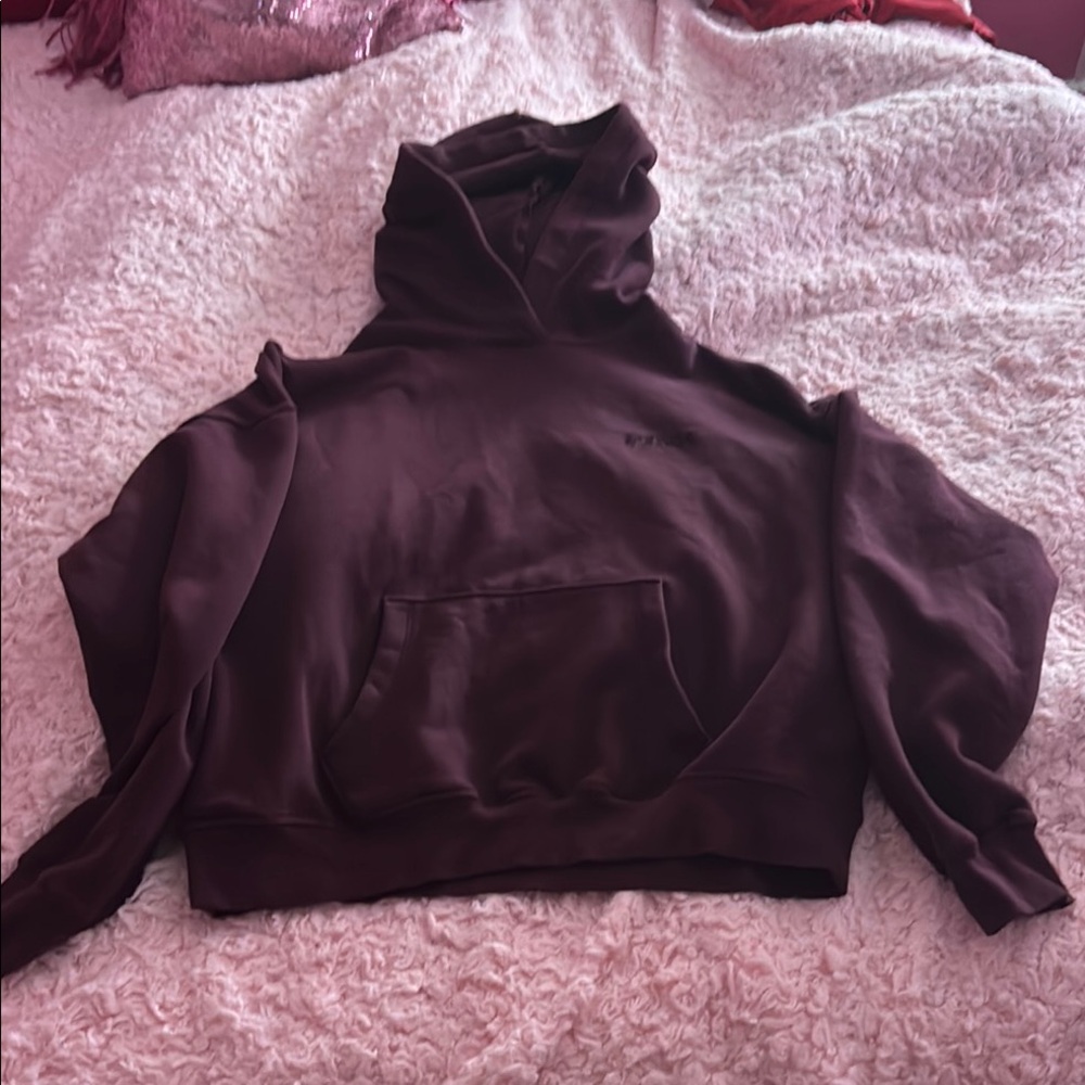 PINK Victoria's Secret Red Cropped Hoodie with High Neck